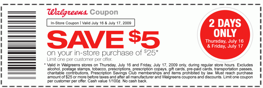 Walgreens Coupon: Save $5 off $25 Purchase 7/16 7/17 Common Sense