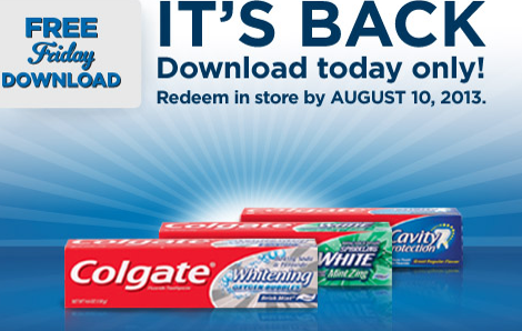 Kroger Shoppers:  FREE Colgate Toothpaste , with Digital Coupon (Load Now)