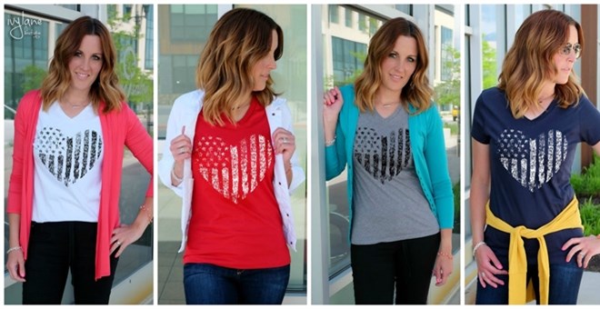 CUTE Patriotic Heart Graphic Tee – $14.99!