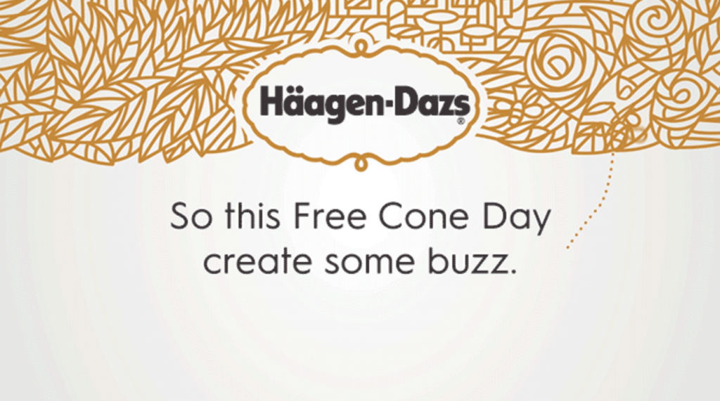 FREE Cone Day At Haagen Daz Today May 9th!