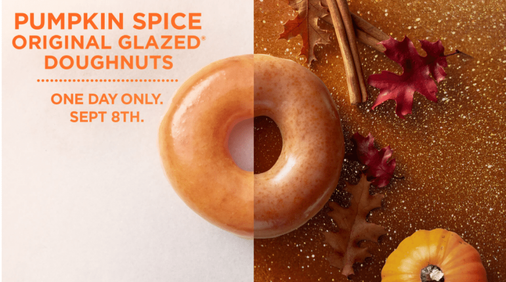 Krispy Kreme Pumpkin Spice Original Glazed Dougnuts Sept. 8th!