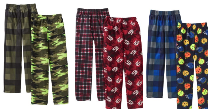 Faded Glory Boys’ Micro Fleece & Micro Jersey Pants 2-Pack Just $5.50!