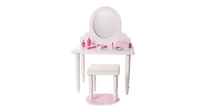 CUTE! Vanity & Stool Set w/ Accessories – Fits American Girl Dolls – Just $29.99!