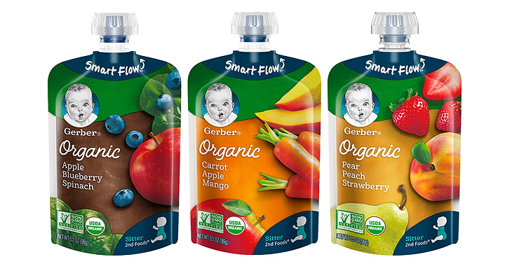 Gerber Organic 2nd Food Pouches, Fruit and Veggie Variety Packs (18 ...