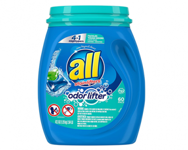 all Mighty Pacs Laundry Detergent 4-In-1 with Odor Lifter, Tub, 60 Count – Just $5.31!