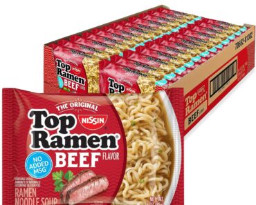 Nissin Top Ramen Noodle Soup, Beef (Pack of 24) – Only $7.16!