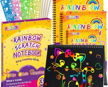 Rainbow Scratch Off Notebooks (Pack of 3) – Only $4.99!