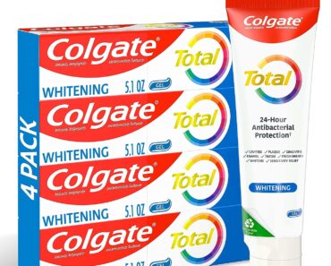 Colgate Total Whitening Toothpaste Gel (Pack of 4) – Only $11.48!