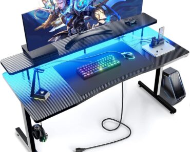 Gaming Desk with LED Lights – Only $49.30!