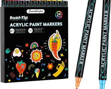 SMOOTHERPRO Acrylic Paint Pens (24 Colors) – Only $7.58!