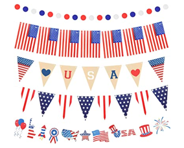 USA Patriotic American Banner – 4th of July – 5 Pieces – Just $8.99!