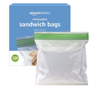 Amazon Basics Sandwich Storage Bags, 300 Count – Just $6.41!