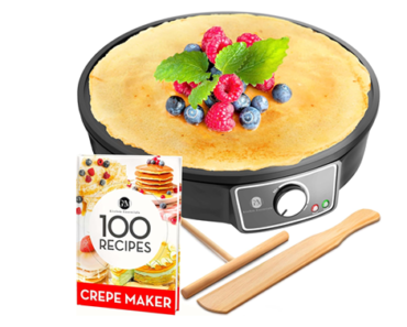 Crepe Maker Nonstick 12” Electric Griddle – Just $17.48!