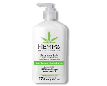 Hempz Sensitive Skin Herbal Moisturizer: Soothing Lotion with Oatmeal, Shea Butter, Hemp, Cocoa, Mango Seed – 17 Fl Oz – Just $12.97!