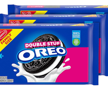 OREO Double Stuf Chocolate Sandwich Cookies, Family Size, 3 Packs – Just $10.91!