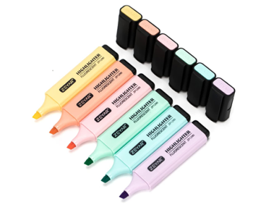 Pastel Colors Chisel Tip Highlighter Marker Pens, Water Based, Quick Dry – 6 Macaron Colors – Just $5.94!