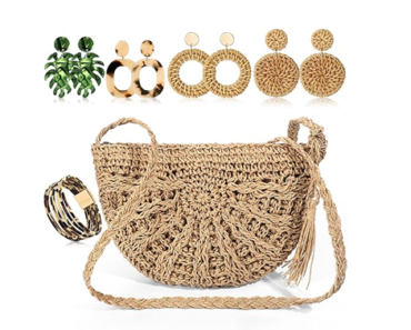 Boho Tropical Bag, Earrings and Bracelet Set – Just $19.99!