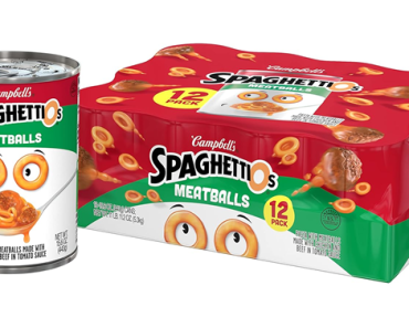 SpaghettiOs Canned Pasta with Meatballs, 15.6 oz Can – Pack of 12 – Just $7.55!