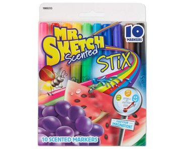 Mr. Sketch Scented Stix Markers, Fine Tip, Assorted Colors, 10-Count – Just $6.98!