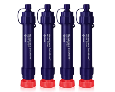 Membrane Solutions Water Filter Straw – 4 Pack – Just $22.59!