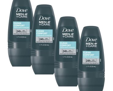 Dove Men+Care Clean Comfort Roll-On Deodorant (Pack of 4) – Only $4.75!