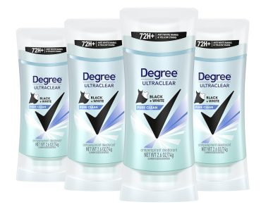 Degree Ultra Clear Antiperspirant for Women (4 Count) – Only $10.96!