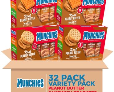 Munchies Sandwich Crackers, Assorted Peanut Butter Variety Pack (Pack of 32) – Only $10.23!