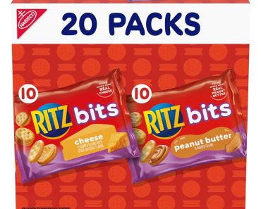 RITZ Bits Cheese and RITZ Bits Peanut Butter Cracker Sandwiches Variety Pack, 20 Snack Packs – Only $9.74!