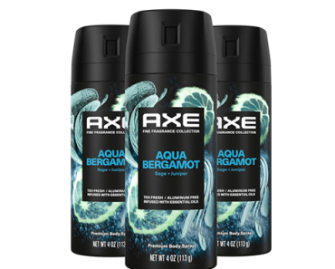 AXE Fine Fragrance Collection Premium Deodorant Body Spray – Aqua Bergamot, 3 Count – Just $8.38!