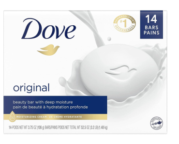 Dove Beauty Bar Original Made With 1/4 Moisturizing Cream – Pack of 14 – Just $7.75!