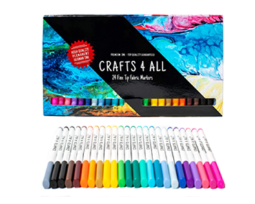 Permanent Fabric Markers – 24 Colors Set – Just $10.99!