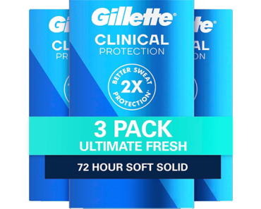 Gillette Men’s Clinical Strength Antiperspirant and Deodorant – Pack of 3 – Just $16.04! Prime Day 2024 Deals!