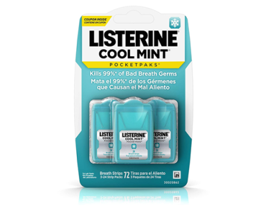 Listerine Cool Mint Pocketpaks Breath Strips, 24-Strip Pack, 3 Pack – Just $4.13!