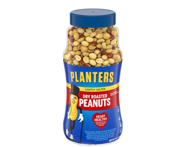 PLANTERS Lightly Salted Peanuts, Resealable Jar, 16oz – 12 Pack – Just $16.75!