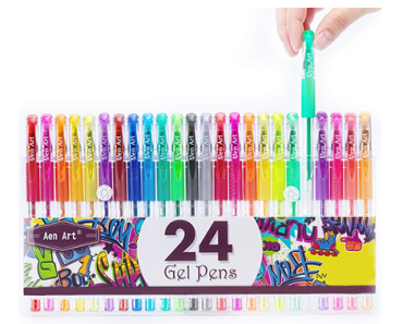 24 Art Glitter Gel Pens Fine Tip Markers – Just $5.39!