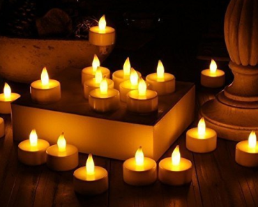 Battery-powered Flameless LED Tealight Candles, Pack of 24 – Just $9.99!