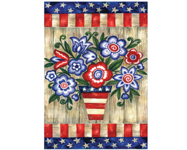 Patriotic Flowers 12×18 Inch Decorative House Flag – Just $9.75!