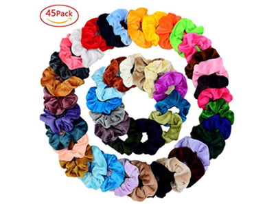 45 Hair Scrunchies Hair Bands – Just $7.99!