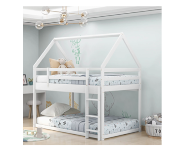 Euroco Twin over Twin House Bed, Low Bunk Bed – Just $179.10! Walmart Deals!