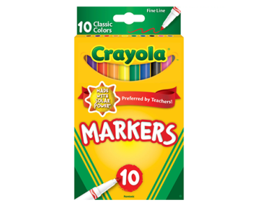 Crayola Original Fine Line Markers – Set of 10 – Just $.97!