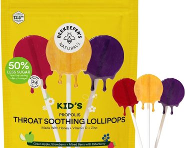 Kids Throat Soothing Lollipops by Beekeeper’s Naturals (15 Count) – Only $6.29!