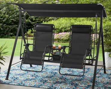 Mainstays 2-Seat Reclining Oversized Zero-Gravity Swing with Canopy – Only $197!