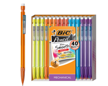 BIC Xtra-Smooth Bright Edition Mechanical Pencils With Erasers, Medium Point, 40-Count Pack – Just $6.62!