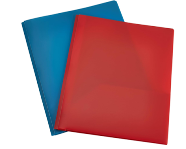 Amazon Basics Heavy Duty Plastic Folders with 2 Pockets, Red and Blue, 2-Pack – Just $.49!