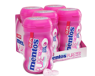 Mentos Pure Fresh Sugar-Free Chewing Gum, Bubble Fresh Flavor, 50 Piece, Pack of 4 – Just $9.44 for TWO PACKS!