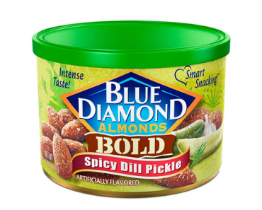 Blue Diamond Almonds Spicy Dill Pickle Flavored Snack Nuts, 6 Oz Resealable Can – Just $2.54!