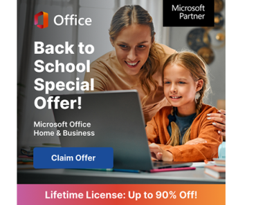 Exclusive Back to School Deal! Microsoft Office Home & Business (One Time Purchase – No Monthly Fee) for just $16.88! Save Up To 92%!