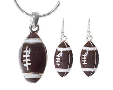 Football Pendant Necklace and Earrings Set – Just $10.99!