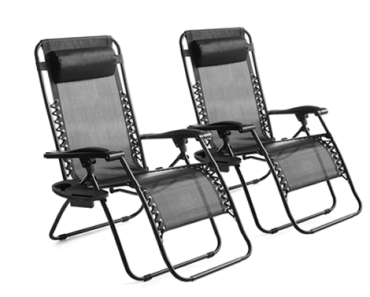 Mainstays Zero Gravity Chair Lounger, 2 Pack – Just $64.00!