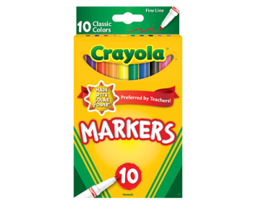 Crayola Original Fine Line Markers – Set of 10 – Just $.97! Grab the school supplies!